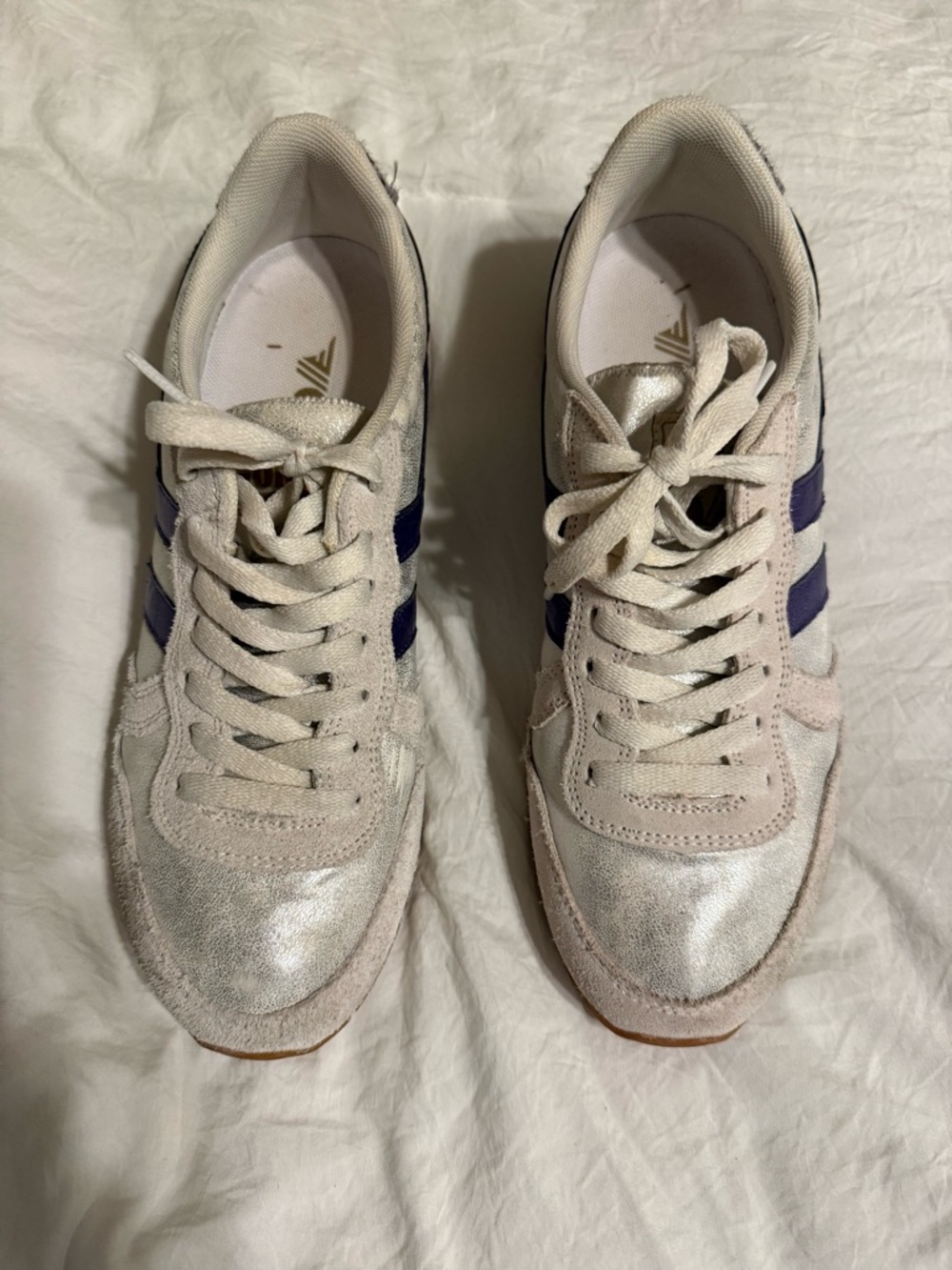 Gola Metallic Silver and Purple Sneakers